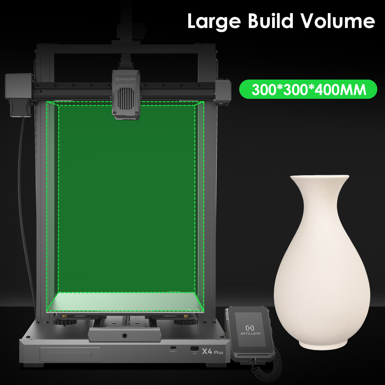 Artillery® SW X4 Plus High Speed 3D Printer 300*300*400mm Printing Area 4.3 inch Touchscreen 500mm/s